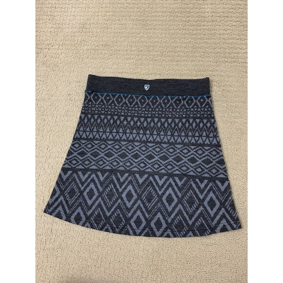 Kuhl Womens Adriana Gray Merino Wool Blend Geometric Hiking Outdoor Skirt Sz XS - Picture 7 of 9